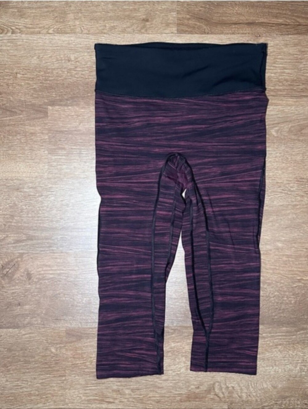 Lululemon Run The Day Crop 21" Leggings – Fractal Dark Starlight Purple/Black St
